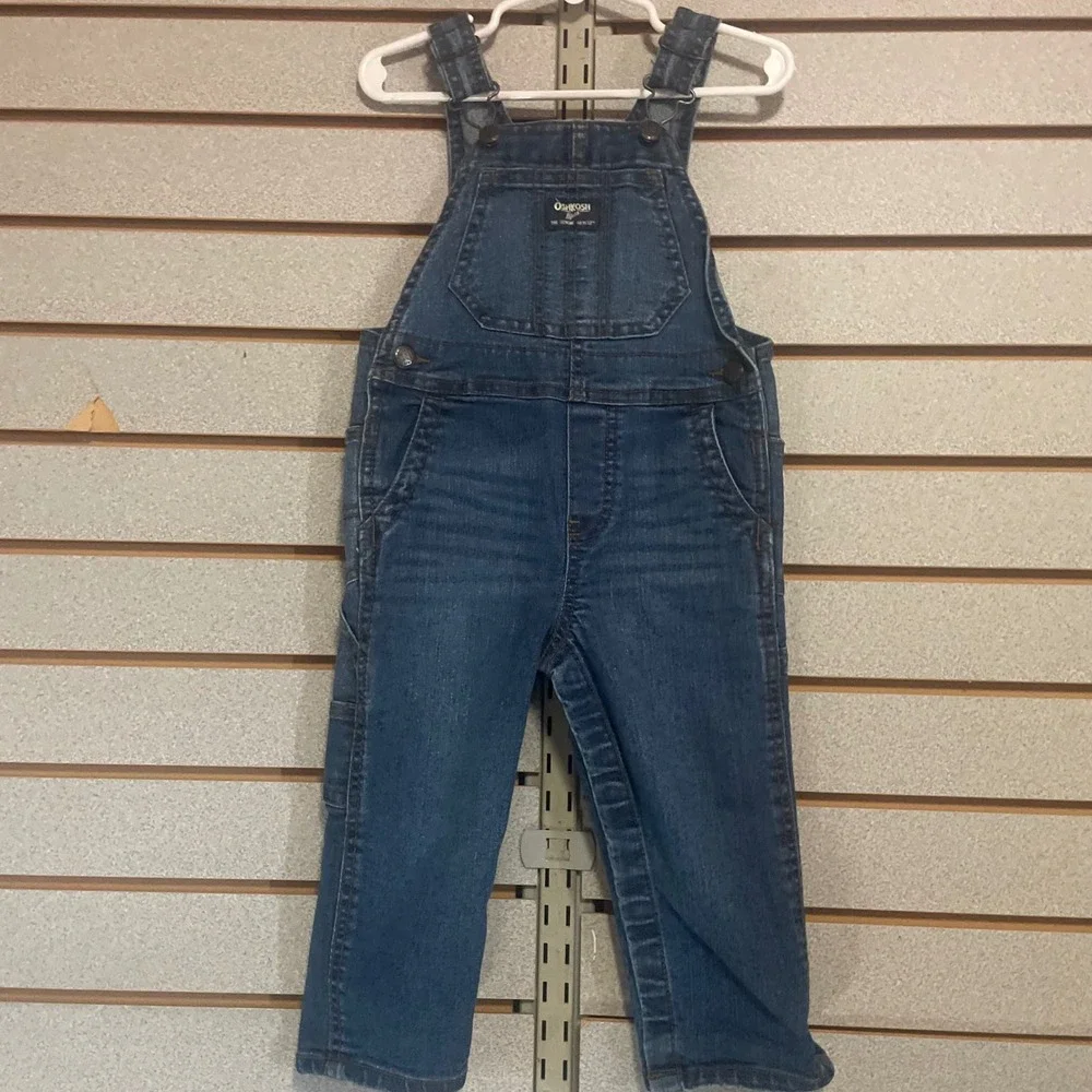 LN‎ OshKosh Bgosh Baby Boy Denim Carpenter Overalls Blue 24M